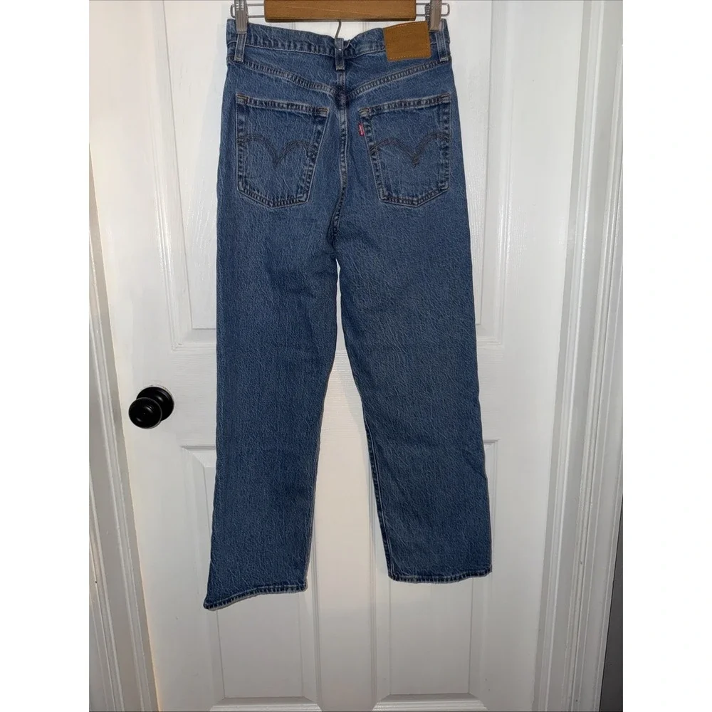 Levi's Ribcage Straight Ankle Size 27 Women Denim Jeans Button Fly Blue Big 